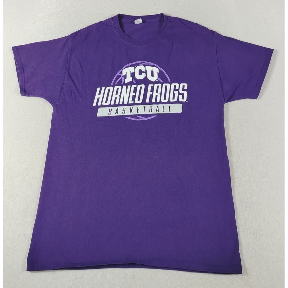 TCU‎ Horned Frogs Shirt Mens Large Purple NCAA Basketball Hanes Graphic Tee